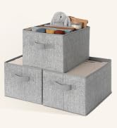 GRANNY SAYS Storage Baskets for Shelves, Fabric Storage Bins with Handles, Collapsible Storage Bo...