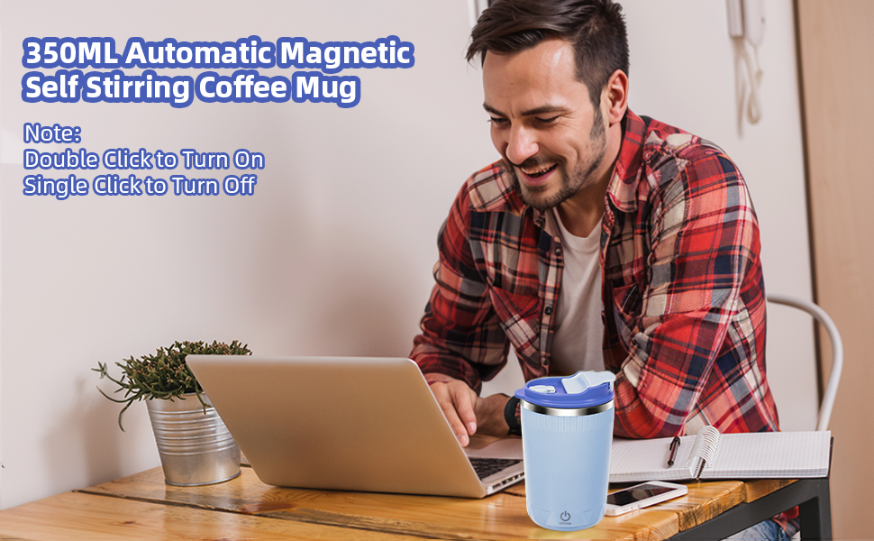 automatic magnetic self stirring coffee mug