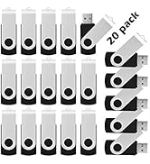 KOOTION 20pcs 4GB USB Flash Drive 4 GB Flash Drives Thumb Drive Memory Stick Swivel Pen Drive, Black