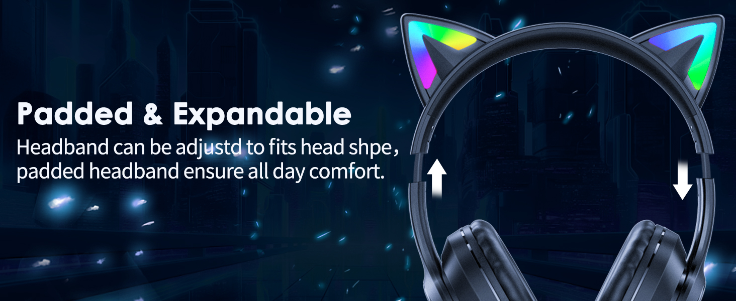 Adjustable headband foldable