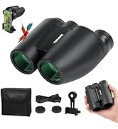 2026 New HD Small 12X30 Compact Binoculars with Phone Adapter BAK4 Prism FMC Lens, High Powered S...