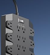 Power Strip, SUPERDANNY Surge Protector with 22 Outlets, 2 USB-C and 4 USB-A, 2100J, 6.5Ft Flat P...