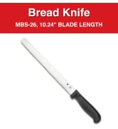 Spyderco Lightweight Kitchen Bread Knife with 10.25" MBS-26 Stainless Steel Blade and Black Polyp...