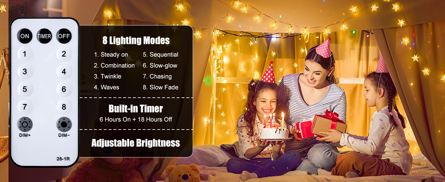 33 ft 100 LED Star Fairy String Lights