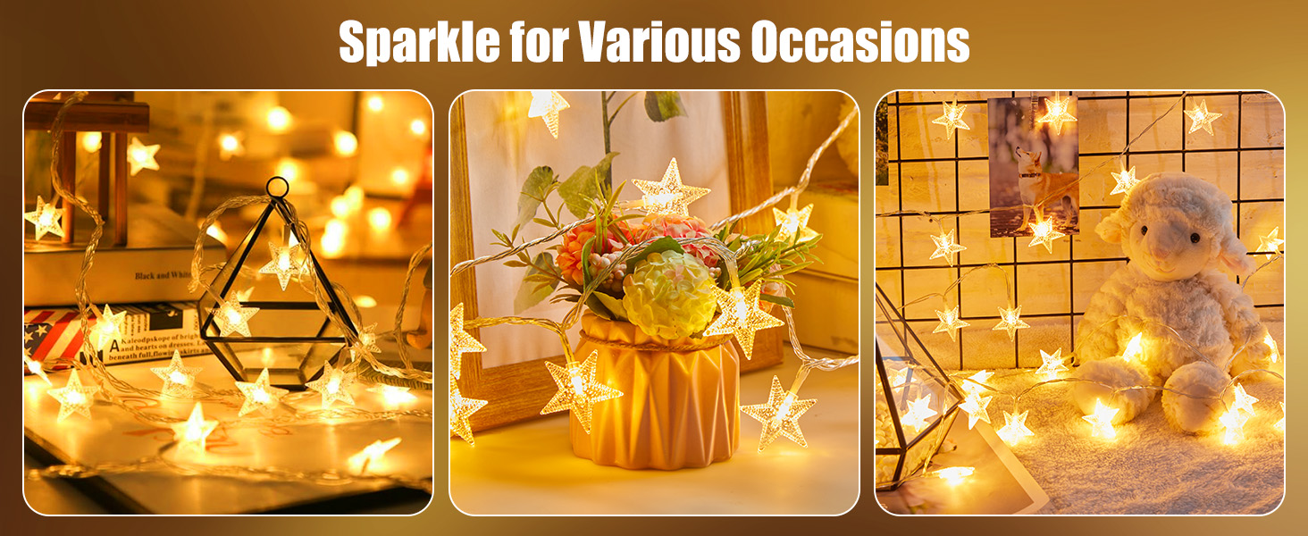 33 ft 100 LED Star Fairy String Lights