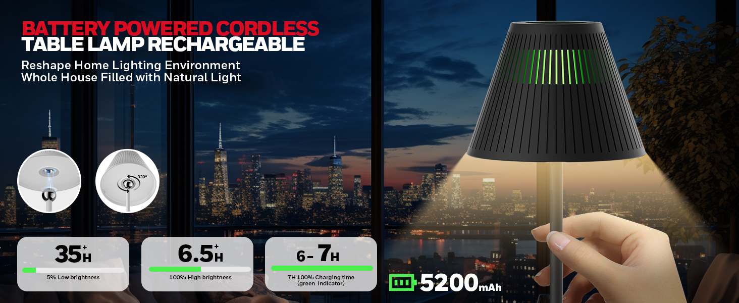PORTABLE CORDLESS TABLE LAMP