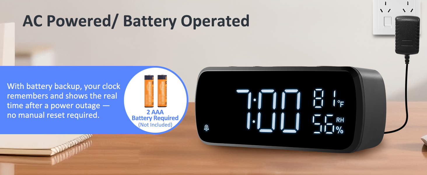 radio alarm clocks for bedrooms dual alarm clock AC Powered