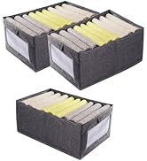 GUOZCARAY 3 Pack Clothes Storage Bags collapsible Organizer storage bins Closet Organizer Bins wi...