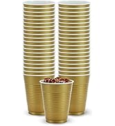 Hanna K. Signature 50 Count Plastic Cup, 18-Ounce, Gold