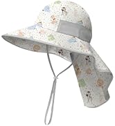 WINTOJO Toddler Sun Hat Kids Bucket Hat UPF 50+ Wide Brim Neck Flap - Adjustable Baby Beach Hat S...