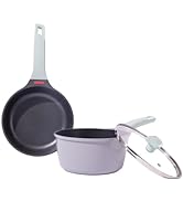 JEETEE Pots and Pans Set Nonstick, Cookware Sets with Stay Cool Handle,8" Non Stick Frying Pan an...