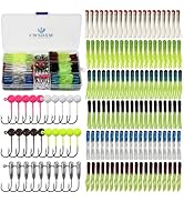 CWSDXM 120pcs Fishing Crappie Lures -70pcs Jig Heads Hooks Kit,Small Soft Plastic Grub Lure, Tube...