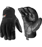 Wells Lamont FX3 Men's HydraHyde Leather Palm Winter Work Gloves, Large (7854L), Black