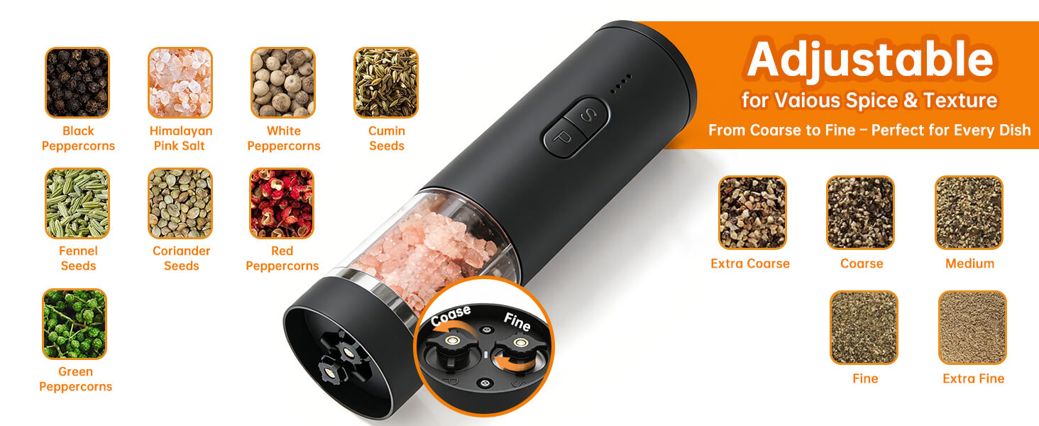 electric salt and pepper grinder set