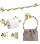 TQKAG Brushed Gold 5 Piece Bathroom Hardware Accessories Set 23.6" SUS304 Stainless Steel Bathroo...