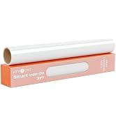 HTVRONT Smart Iron On Vinyl, White HTV - 13" x 3FT Heat Transfer Vinyl - HTV Vinyl Compatible wit...