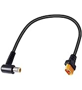 GINTOOYUN DC 8mm to XT60 Power Cable,90 Degrees Right Angle DC7909Male to XT-60 Male Adapter Cord...