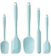 Silicone Spatula Set, 5 Piece Food Grade Rubber Spatulas for Baking, Cooking, and Mixing High Hea...