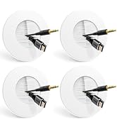 LEENUE 4 Pack in Wall Cable Management Kit for Wall Mounted TV, Slim Round Cable Pass Through Pla...