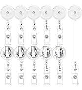 30 Pieces Retractable Badge Reels with Swivel Alligator Clip, Badge Reels Holder(Translucent Clear)
