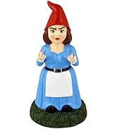 Gnometastic Gnomes - Middle Finger Gnome, Lady Double Bird Female Garden Gnome Statue, 8.45in, Fu...