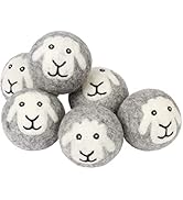 Wool Dryer Balls - Smart Sheep 6-Pack - XL Premium Natural Fabric Softener Award-Winning - Wool B...