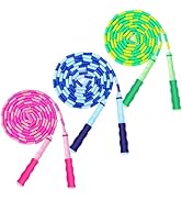 GRAWUN Jump Rope For Kids, Soft Beaded Jump Rope, Adjustable Length Tangle-Free Segmented Soft Be...