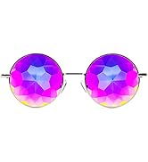GloFX Imagine Kaleidoscope Glasses - Metal Frame - Rainbow Diffraction Rave EDM Festival