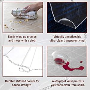 Clear plastic table cloth protector.