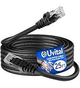 Uvital RJ45 Cat6 Ethernet Cable 25 Foot, 10Gbps High-Speed Ethernet Patch Cable, 24AWG Pure Coppe...