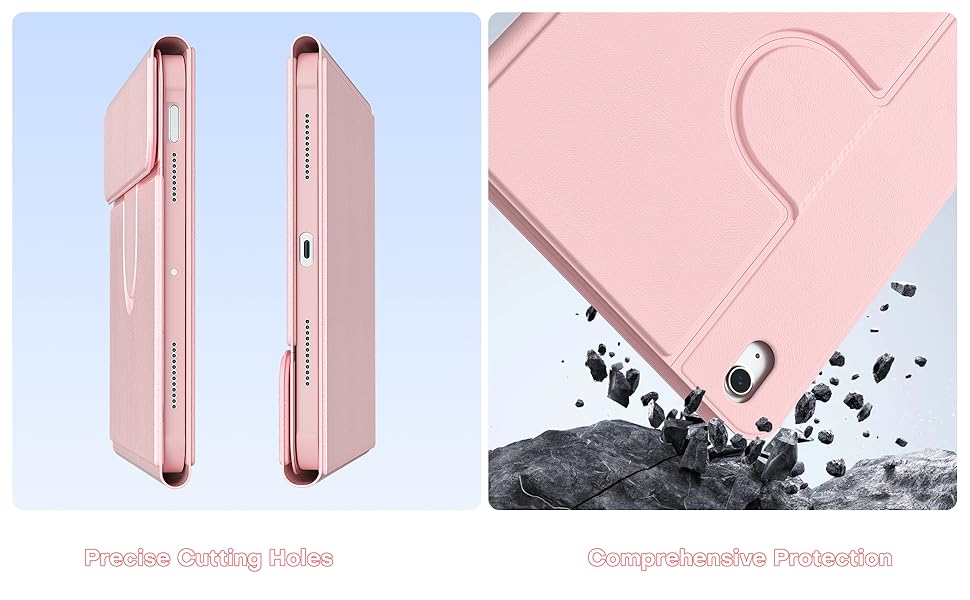 360 Rotation Magnetic Cover with 7-Color Backlit Wireless Detachable Keypad