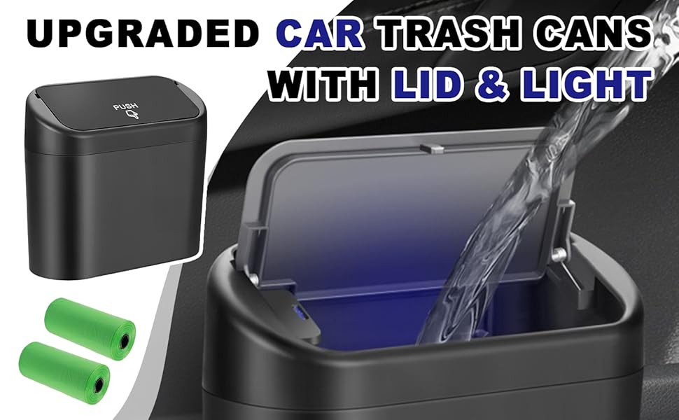 LIGHTED POP-UP LID DESIGN CAR TRASH CAN—KEEP YOUR CAR ELEGANT AND TIDY AT ALL TIMES
