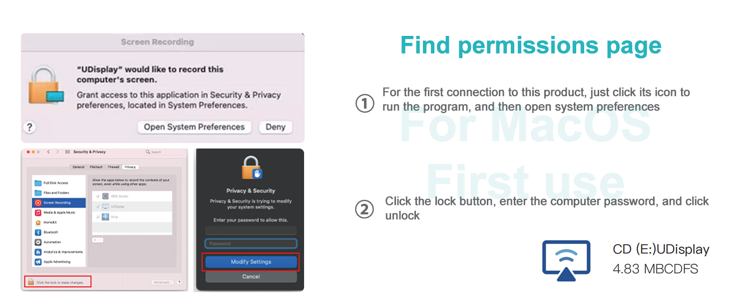 USB/USB C to dual HDMI Adapter for macOS Macbook