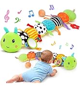 Baby Sensory Toy 0-6 Month Music Animal Stuffed Plush Caterpillar Toy for Infant 0-3-6-12 Month O...