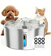 Cat Water Fountain Stainless Steel 3.2L/108oz, Invengo Automatic Pet Fountain for Cats &amp; Dogs, Ul...