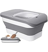 DDMOMMY 10-13 Lbs Dog Food Stroage Container, Collapsible Dog Food Containers with Airtight Lid, ...