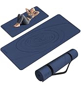 Large Yoga Mat Thick, 76"x32"x0.31"Wide POE Exercise Mat with Non-Slip Surface &amp; Carry Strap, Ant...