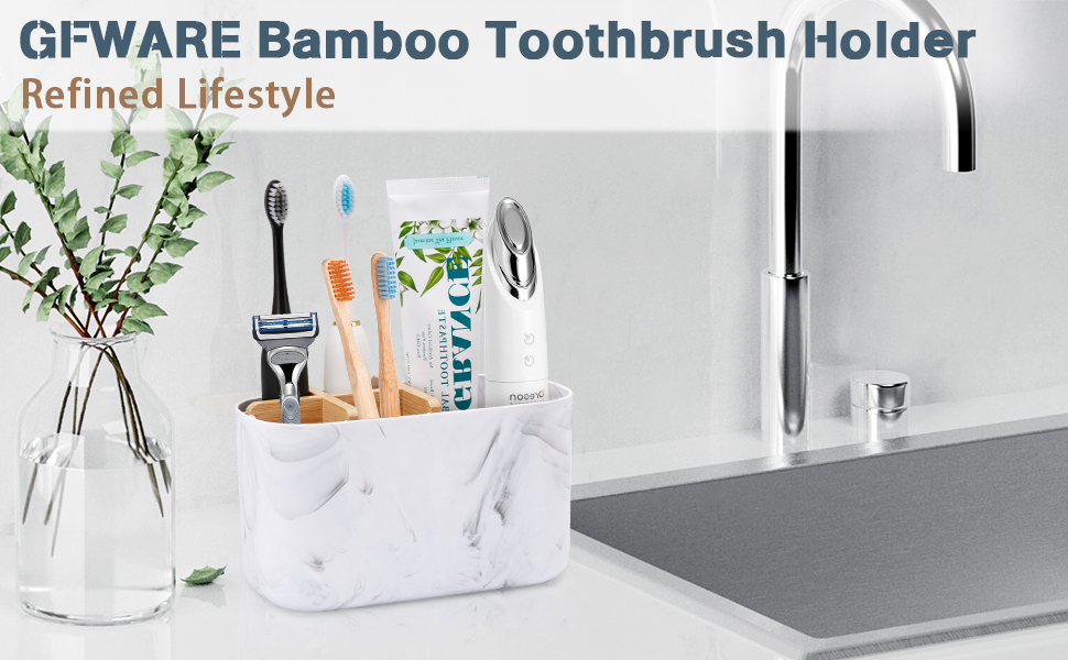 bamboo toothbrush holder