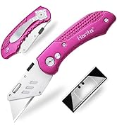 Box Cutter Heavy Duty Utility Knife, Razor Knife, Lightweight Aluminum Handle, Back-lock Mechanis...