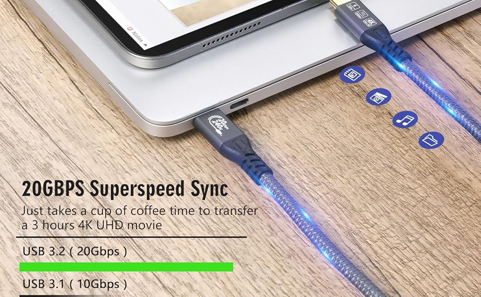 USBC cable usb3.2 gen 2 cable thunderbolt cable usb 4 cable extension cable ssd charger power 240w