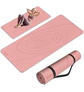 Large Yoga Mat Thick, 76"x32"x0.31"Wide POE Exercise Mat with Non-Slip Surface &amp; Carry Strap, Ant...