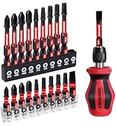 Geinxurn Magnetic Changeable Head Manual Screwdriver Set Include Quick Change Mini Screwdriver an...