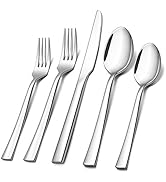 60-Piece Silverware Set, E-far Stainless Steel Flatware Set Service for 12, Tableware Cutlery Set...