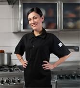 Mercer Culinary M60200BKM Millennia Unisex Cook Shirt with Wicking Mesh Back, Medium, Black