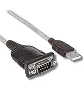 Manhattan USB to RS232 Serial Adapter Converter – Long 18 Inch Cable Cord, 24 AWG - Connects Seri...