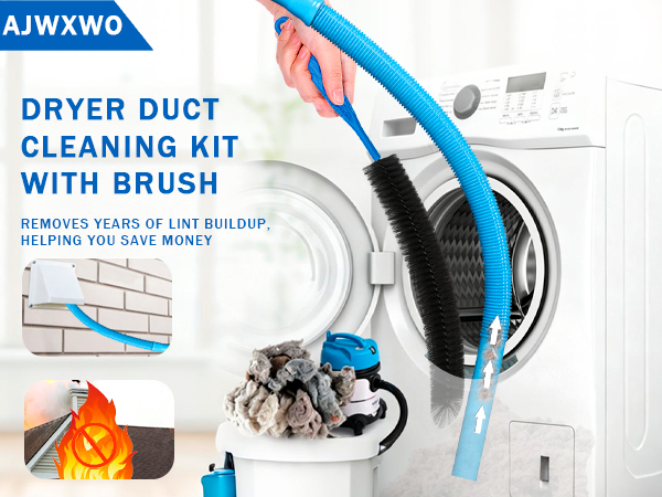 Dryer Vent Cleaner Kit - Compatible Universal Vacuum Attachment Hose with Most Vacuum Cleaner,