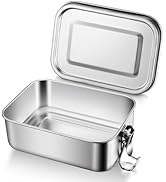 HaWare Stainless Steel Bento Box, 19oz (550ML) Leak-Proof Lunch Box for Kids Adults, Metal Food C...