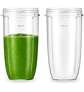 2-Pack 32 oz Replacement Blender Cups for Nutribullet 600W and 900W Compatible with NutriBullet E...