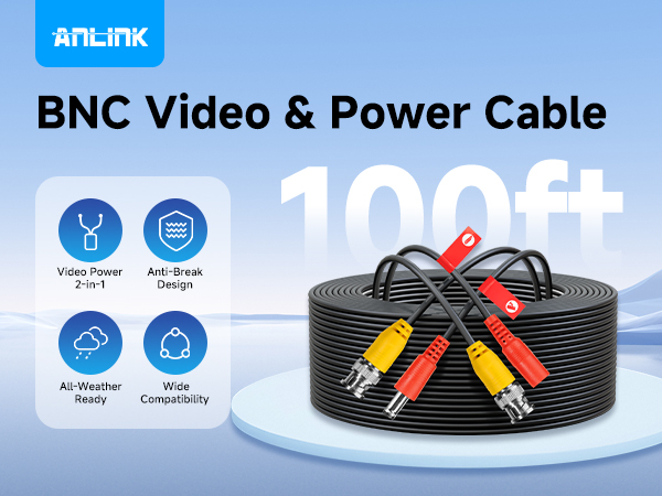 ANLINK 100ft BNC Cable