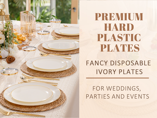 IVORY PLASTIC PLATES